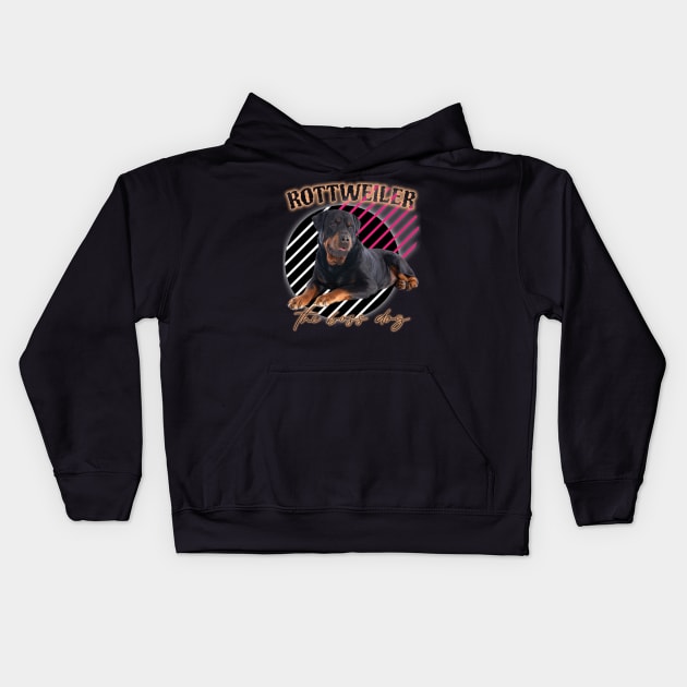 Rottweiler the boss dog Kids Hoodie by TeeText